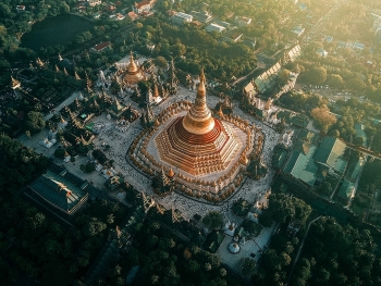 chiem nguong loat anh tu tren cao myanmar xung danh dat nuoc cua nhung ngoi chua